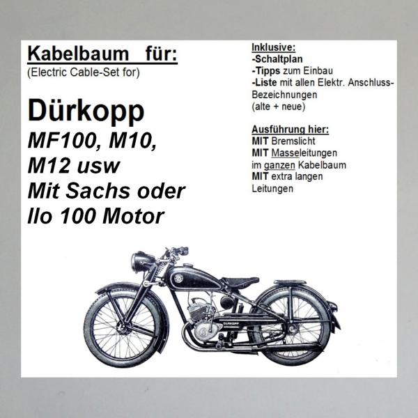 Kabelbaum/ Kabelsatz/ Leitungssatz Dürkopp MF100, M10, M12 usw (mit Sachs oder Ilo 100 Motor)