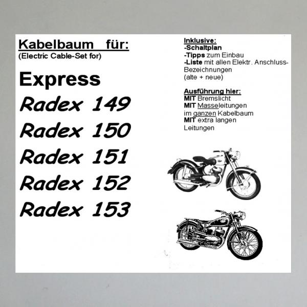 Kabelbaum/ Kabelsatz/ Leitungssatz Express Radex 149, 150, 151, 152, 153, 154