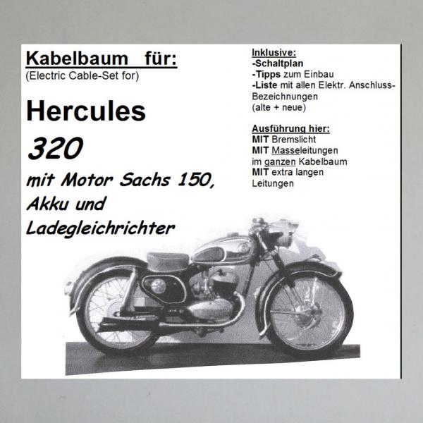 Kabelbaum/ Kabelsatz/ Leitungssatz Hercules 320 mit Sachs 150 Motor
