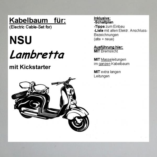 Kabelbaum/ Kabelsatz/ Leitungssatz NSU Lambretta mit Kickstarter