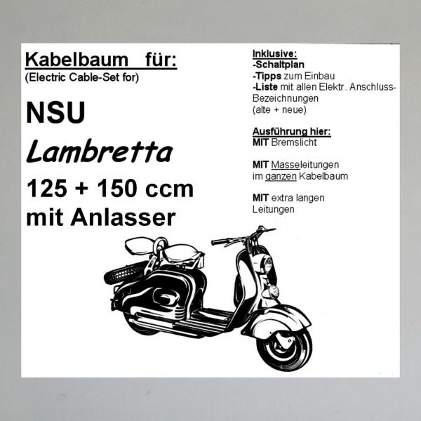 Kabelbaum/ Kabelsatz/ Leitungssatz NSU Lambretta mit Anlasser