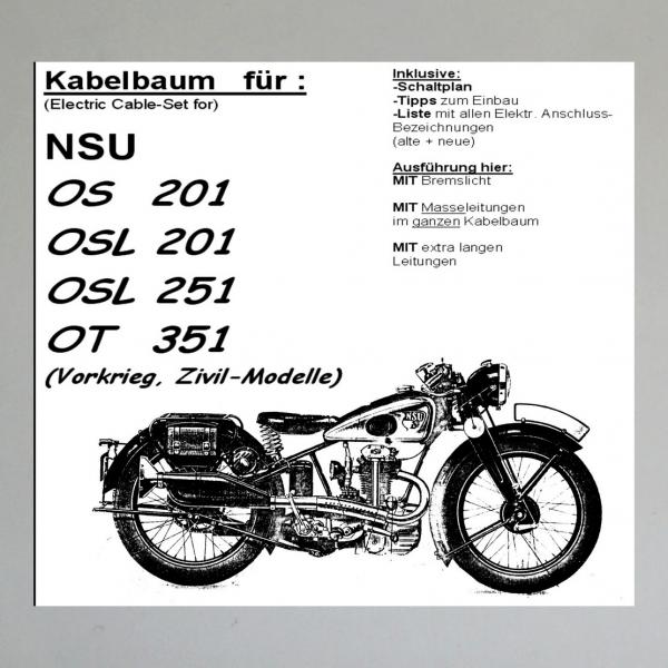 Kabelbaum/ Kabelsatz/ Leitungssatz NSU OSL201, OSL251, OT351