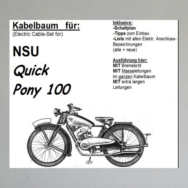Kabelbaum/ Kabelsatz/ Leitungssatz NSU Quick und Pony 100