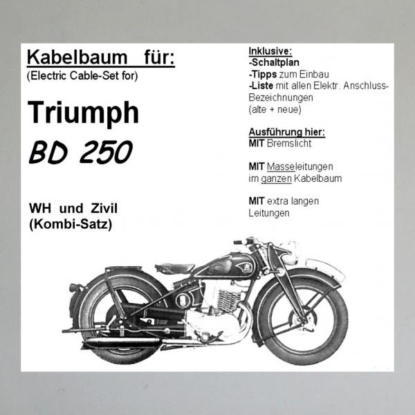 Kabelbaum/ Kabelsatz/ Leitungssatz Triumph/ TWN BD 250---Wehrmacht und Zivil---