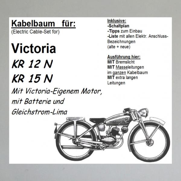 Kabelbaum/ Kabelsatz/ Leitungssatz Victoria KR12N, KR15N (mit Victoria Motor, Gleichstromlima, Batterie)