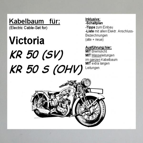 Kabelbaum/ Kabelsatz/ Leitungssatz Victoria KR50 SV und OHV (Sturmey Archer Motor)