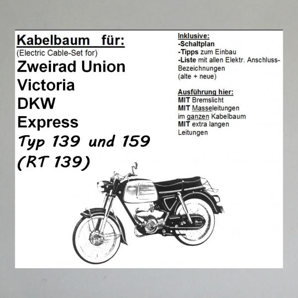 Kabelbaum/ Kabelsatz/ Leitungssatz Zweirad Union/ DKW/ Express/ Victoria Typ 139 und 159