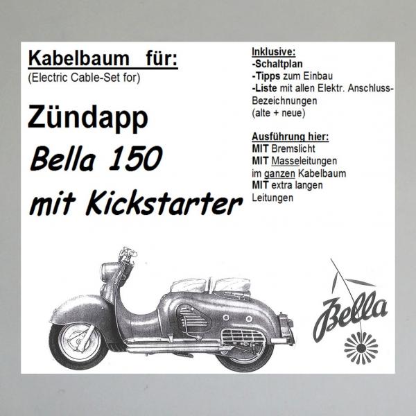 Kabelbaum/ Kabelsatz/ Leitungssatz Zündapp Bella 150 (Kickstarter)
