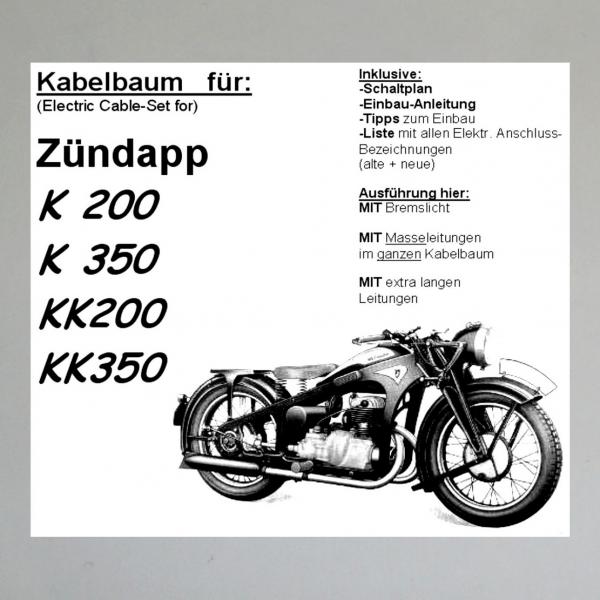 Kabelbaum/ Kabelsatz/ Leitungssatz Zündapp K 200, K 350, KK 200, KK 350