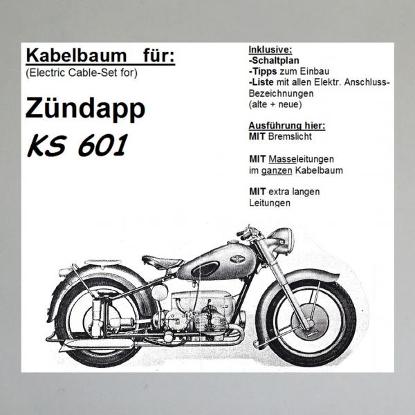 Kabelbaum/ Kabelsatz/ Leitungssatz Zündapp KS601 "grüner Elefant"