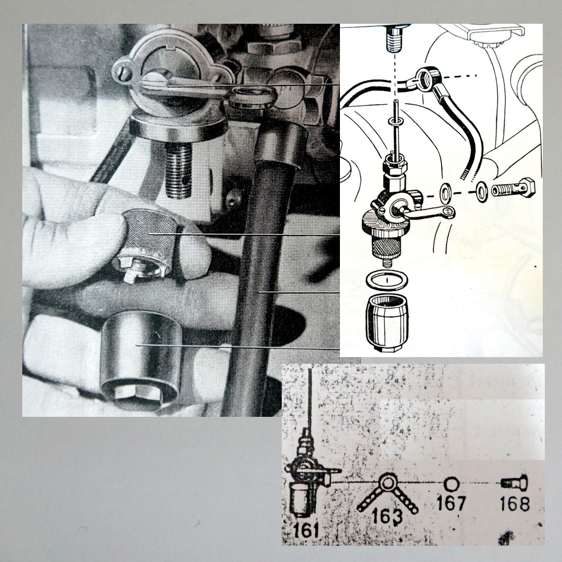 Everbest Becherhahn Benzinhahn: 2 Filter, mit seitl. drehbarem Abgang für  2x7mm Schlauch---Tankseitig M16x1 (zB BMW R75)