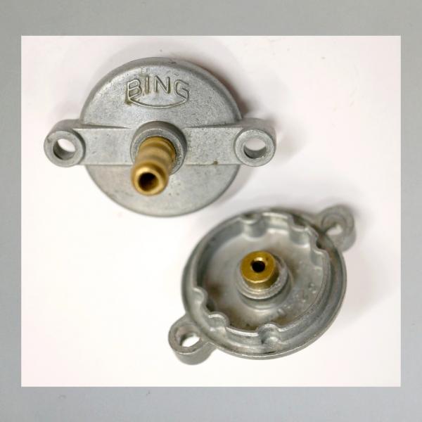 (32-030) Schwimmerkammer-Deckel für Mofa, Moped, Mokick mit Bing Vergaser---ohne Tupfer---Orig. NEU---