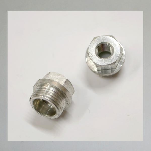 (50-160) Verschraubung für Startsystem an Bing Motorradvergasern (mit Gewinde für Stellschraube) (A)---originales NEUTEIL---