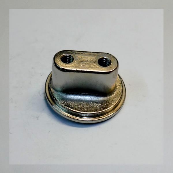 Deckelplatte für 2 Züge, Messing vernickelt, für Amal Typ 29, 89, 289