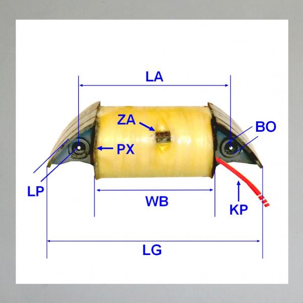 Zündspule Wechselstrom/ Schwunglichtmagnetzünder: Bosch/ Noris passend für NSU Fox, Adler, Dürkopp, Ardie und andere (AT)
