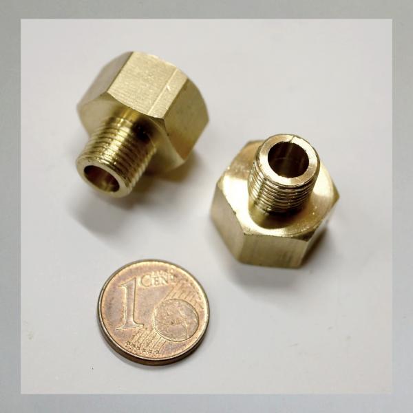 Gewindeadapter, Doppelgewinde, Gewindestutzen, Hohlschraube, 1/4 zoll BSP auf 1/8 zoll BSP