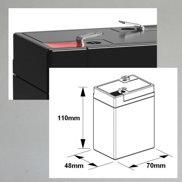 Akku, Batterie, Gel-Blei-Akku passend zu unserem Batteriegehäuse---6AH---
