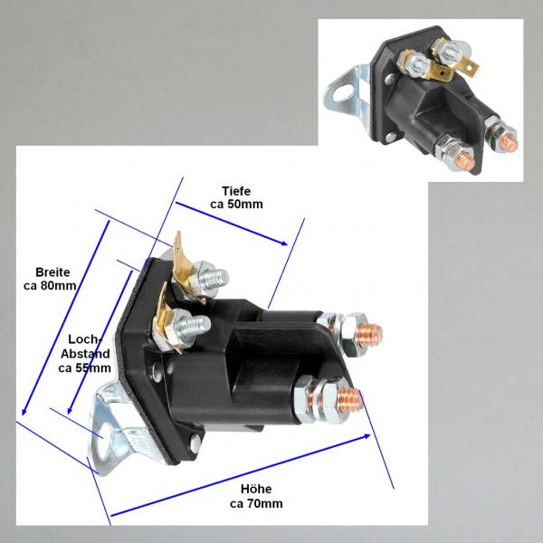 Startrelais 12 Volt für Anlasser. Zur Entlastung des Zündschlosses