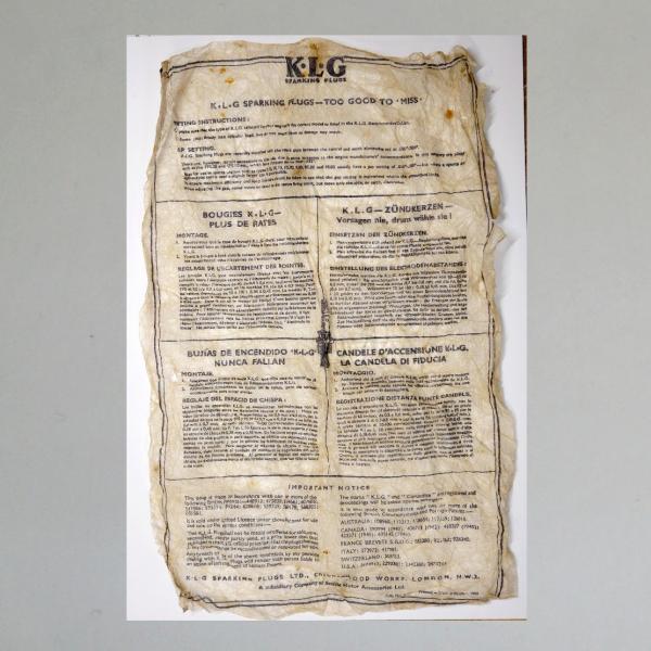 Zündkerze von KLG (GB), 40er Jahre, TOP Zustand, schöne Kerze und Karton, Typ "M50"