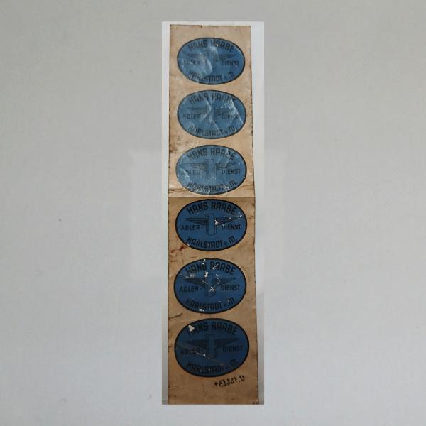 6x original Aufkleber/Wasserschiebebilder Adler Dienst Hans Raabe Karlstadt a.M.