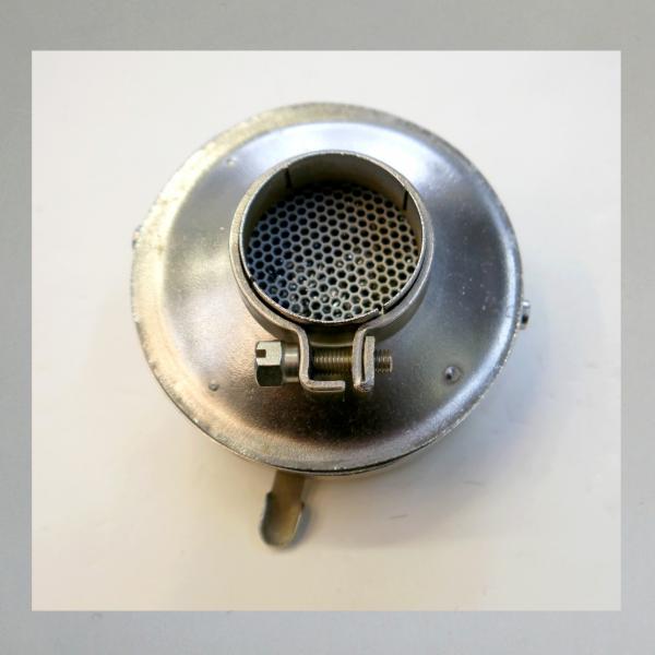 BING Blech-Luftfilter, mit Klappe, Steckanschluss 35mm/ Aussendurchmesser 84mm, 50er Jahre Ausführung!---Umgebaut auf Zerlegbarkeit---