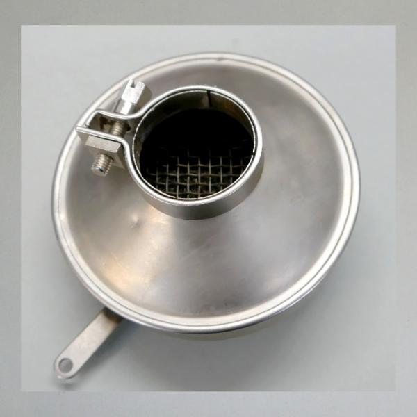 BING Blech-Luftfilter mit Klappe, Anschluss: 40mm/ Aussendurchmesser 113mm---neu vernickelt---