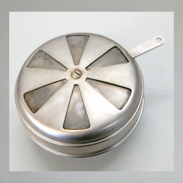 BING Blech-Luftfilter mit Klappe, Anschluss: 40mm/ Aussendurchmesser 113mm---neu vernickelt---