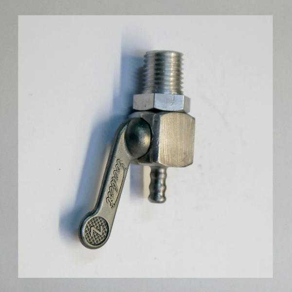 Everbest ("Würfelhahn") Benzinhahn ohne Reserve und 2 Gewinden: Tankseitig M14x1,5---Ablaufseitig Schlauchtülle 6mm