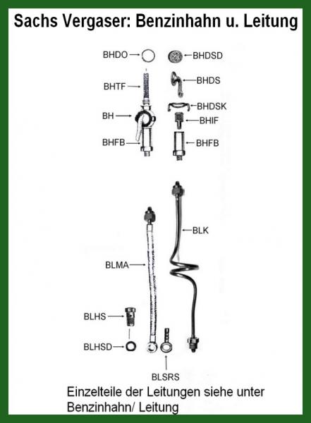 Benzinhahn AW für Sachs 98, Gewinde M16x1 (Rechts/ links)---sehr seltene Ausführung---
