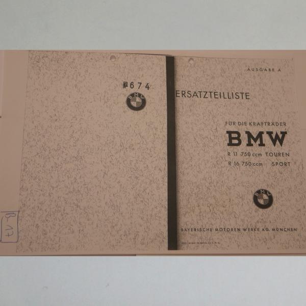 BMW - Ersatzteilliste R 11 750 ccm Touren, R 16 750 ccm Sport, Kopie