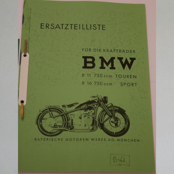 BMW - Ersatzteilliste R 11, R 16, Kopie