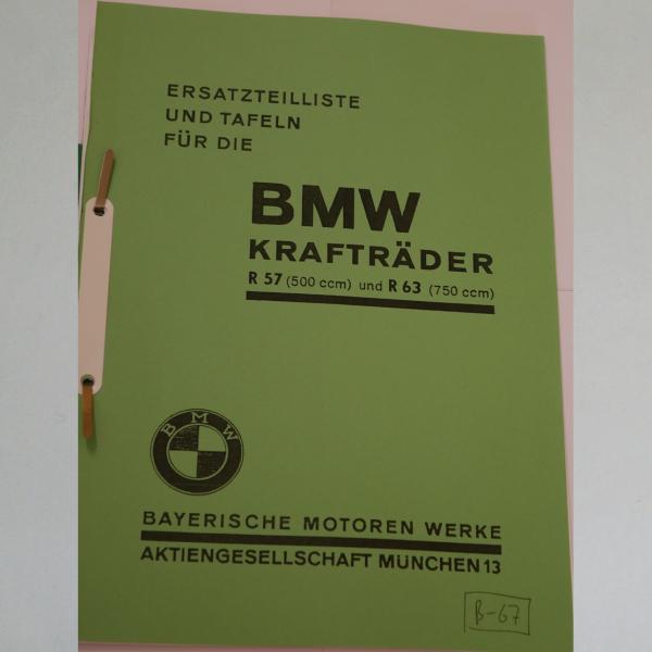 BMW - Ersatzteilliste R 57, R 63, Kopie