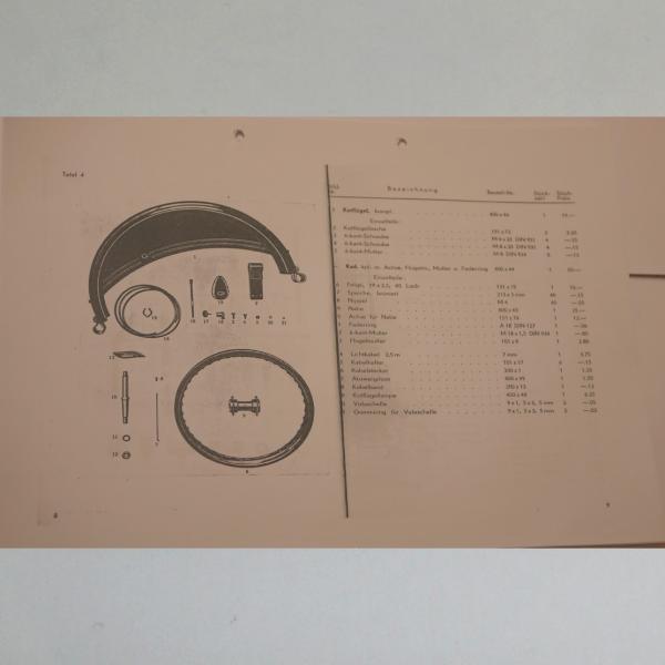 Steib - Ersatzteileliste für Steib-Seitenwagen Modell LS 200 1948, Kopie