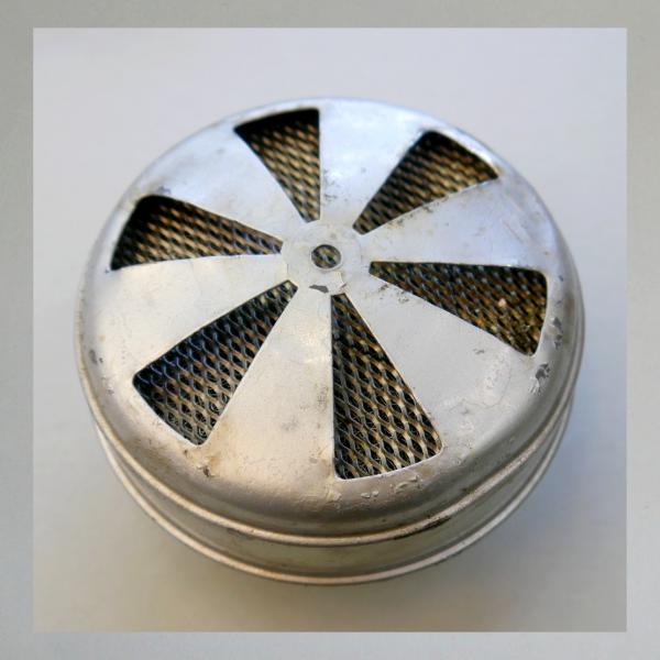 BING Blech-Luftfilter ohne Klappe, Anschluss: 40mm/ Aussendurchmesser 113mm---Original erhalten---