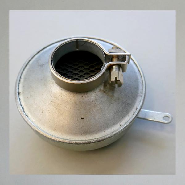 BING Blech-Luftfilter mit Klappe, Anschluss: 40mm/ Aussendurchmesser 113mm---neu verzinkt---30er/ 40er Jahre