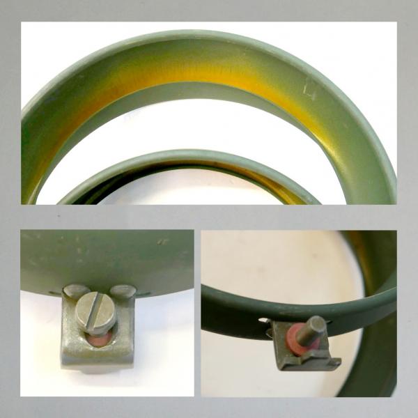 Glasring/ Scheinwerferring Bauart "Bosch", 130er Lichtaustritt---Original NEU---Nato-oliv--MESSING!---