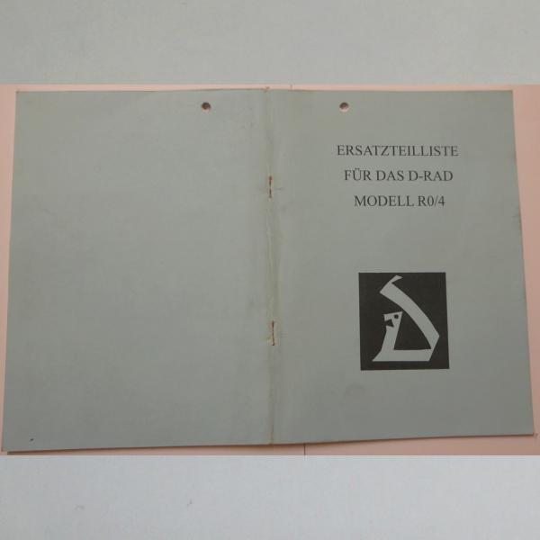 D-Rad - Ersatzteile-Liste Modell R0/4, Kopie