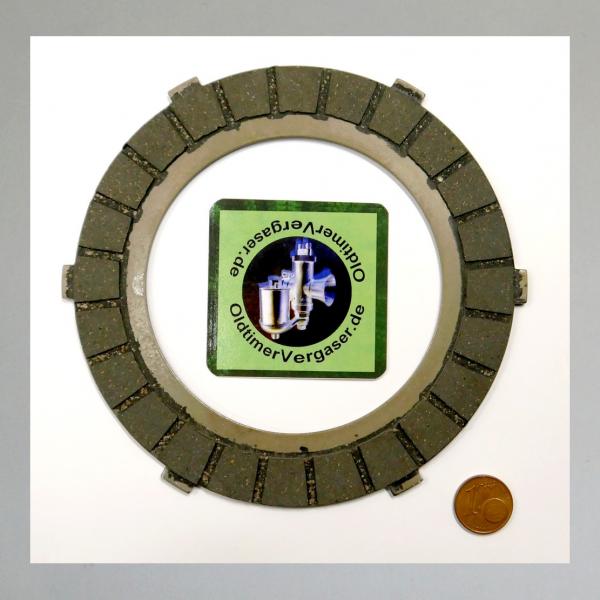 Kupplungsscheibe für DKW RT 200, RT 250, RT200H, RT250H, Reibbelag auf Stahl---Repro NEU---