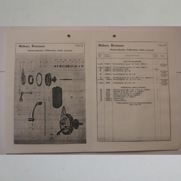 DKW - Ersatzteile-Liste 75 für RT 125, Kopie