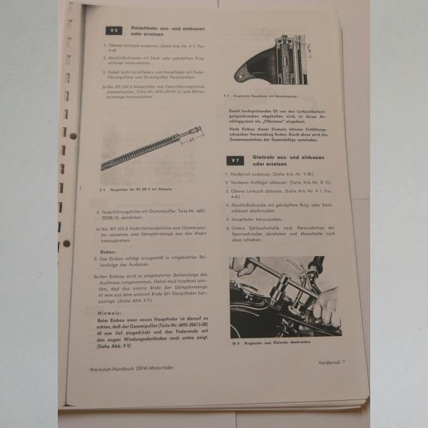 DKW - Werkstatthandbuch Motorräder Band 2 Fahrgestell, Elektrik, Spezialwerkzeuge, 1956, Kopie
