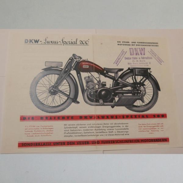DKW - Prospekt Werbeblatt Luxus-Spezial 200, Kopie