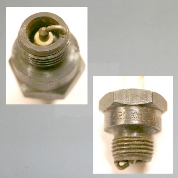 Zündkerze DM-175-T3S---M18x1,5---Wärmewert 175---Fabrikat BOSCH, Sehr alte Ausführung ca 20er / 30er Jahre, zerlegbar
