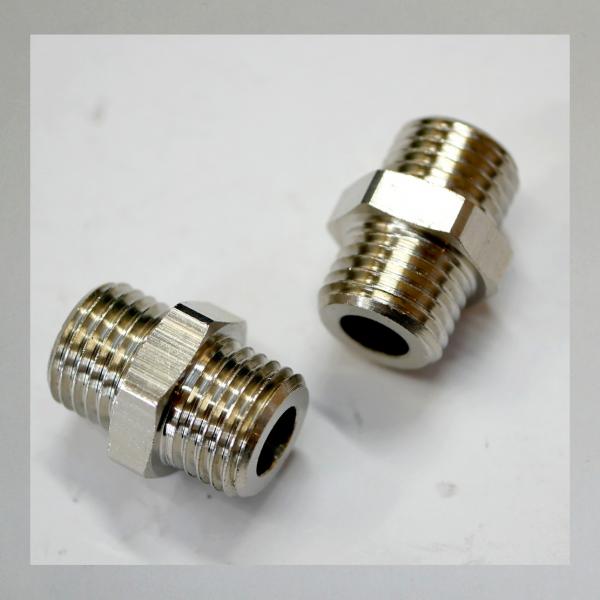 Gewindeadapter, Doppelgewinde, Gewindestutzen, Verlängerung, M10x1 auf M12x1,5
