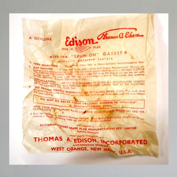 Zündkerze von Edison/ Splitdorf (USA), 30/ 40er Jahre, TOP Zustand, schöne Kerze (mit Karton), Typ "56-S"