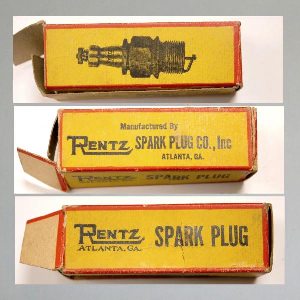 Zündkerze von RENTZ (USA), 10er/ 20er Jahre, TOP Zustand, sehr alte und auffallende Kerze und Karton, Typ "775"