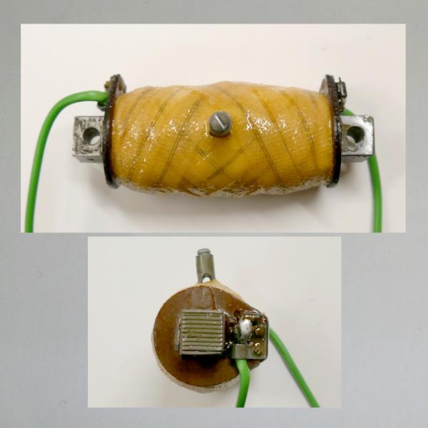 Zündspule Gleichstrom für Noris und Bosch Zündanlagen passend, ORIGINALSPULE neu gewickelt, Zündkabel-Anschluss: oben mittig (Schraubanschluss!!) (AT)