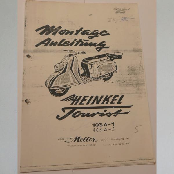 Heinkel - Montageanleitung Tourist 103 A-1 und 103 A-2, Kopie