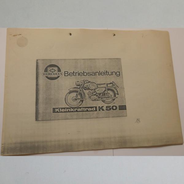 Hercules - Betriebsanleitung für Kleinkraftrad K 50, Kopie