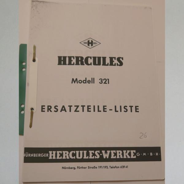 Hercules - Ersatzteile-Liste Modell 321, Kopie