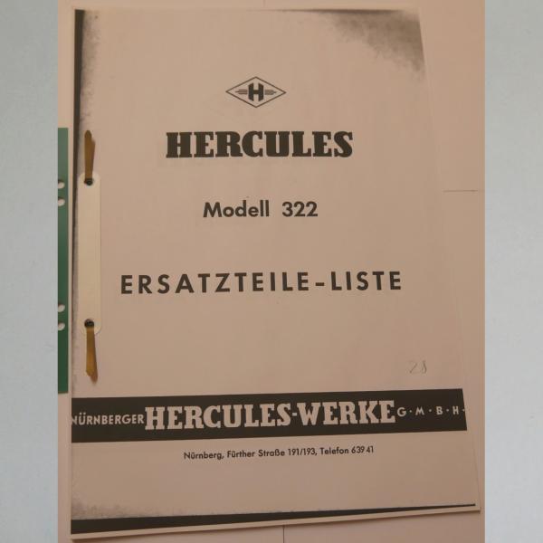 Hercules - Ersatzteile-Liste Modell 322, Kopie
